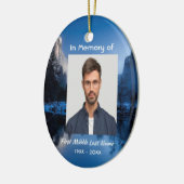 Memorial Photo Mountain Lake Winter Snow Keramik Ornament (Links)