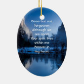 Memorial Photo Mountain Lake Winter Snow Keramik Ornament (Hinten)