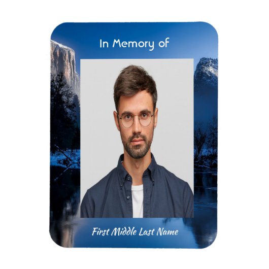  Memorial Photo Mountain Lake Winter Snow Magnet (Vertikal)