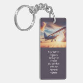 Memorial Photo Pilot Airplane Flying Sunset Schlüsselanhänger (Vorderseite links)