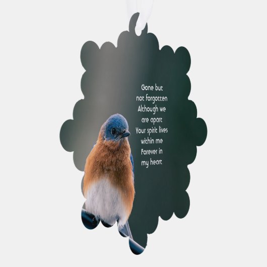 Memorial Photo Prayer Bluebird Garden Bird Ornament Karte (Rechts)