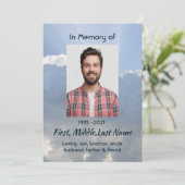 Memorial Photo Prayer Heavenly Sky Einladung (Stehend Vorderseite)