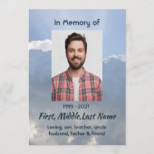 Memorial Photo Prayer Heavenly Sky Einladung (Vorderseite)