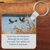 Memorial Photo Prayer Lake Geese Birds Schlüsselanhänger (Rückseite)