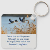 Memorial Photo Prayer Lake Geese Birds Schlüsselanhänger (Rückseite)