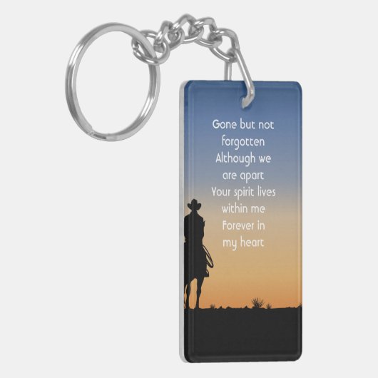 Memorial Photo Western Horse Back Riding Schlüsselanhänger (Vorderseite links)