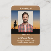 Memorial Photo Western Horse Back Riding  Visitenkarte (Rückseite)