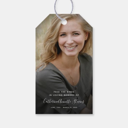 Memorial Photo Wild Bird Seed Funeral Keepsake Gi Geschenkanhänger (Vorderseite)