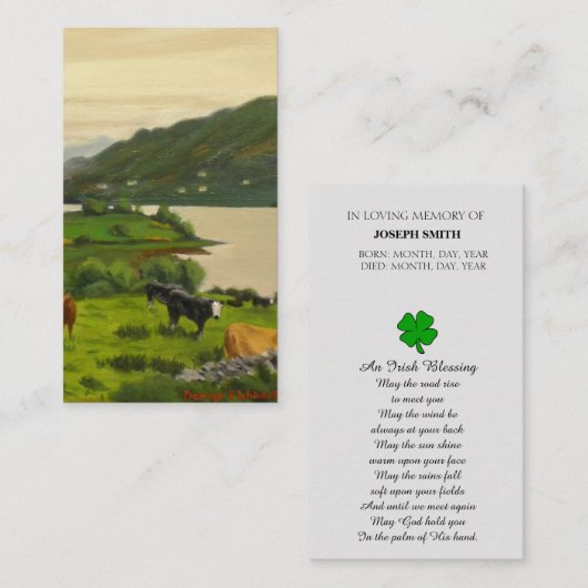 Memorial Picture Beileid Praetkarte Visitenkarte (Vorne/Hinten)