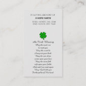 Memorial Picture Beileid Praetkarte Visitenkarte (Rückseite)