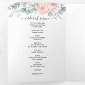 Memorial Pink Peony Watercolor Dreifach-gefaltete Programmkarte (Innen Erste Seite)