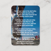 Memorial Pocket Card Athlete Marathon Runner Run Visitenkarte (Rückseite)