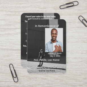 Memorial Pocket Card Athlete Rollerblade Skaten Visitenkarte