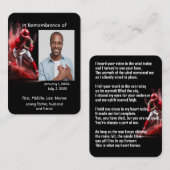 Memorial Pocket Card Baseball Softball Spiel Visitenkarte (Vorne/Hinten)