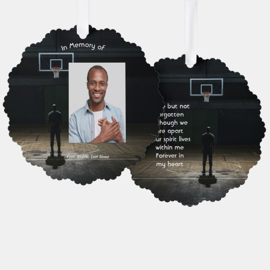 Memorial Pocket Card Basketball Game Ornament Karte (Vorderseite/Rückseite)