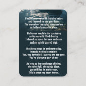 Memorial Pocket Card Bootschiff Motorboot Visitenkarte (Rückseite)