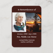 Memorial Pocket Card Camping Camper Visitenkarte (Vorderseite)