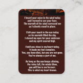 Memorial Pocket Card Camping Camper Visitenkarte (Rückseite)