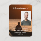 Memorial Pocket Card Fischen Fischer Visitenkarte (Vorderseite)