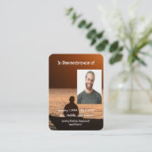 Memorial Pocket Card Fischen Fischer Visitenkarte (Stehend Vorderseite)