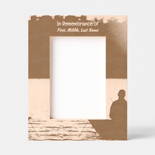 Memorial Pocket Card Fischerei Fischer Geätzte Rahmen (Vorderseite)