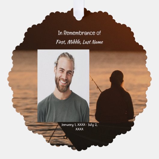 Memorial Pocket Card Fischerei Fischer Ornament Karte (Vorderseite)