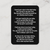 Memorial Pocket Card Fußballspiel Visitenkarte (Rückseite)