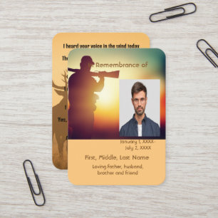 Memorial Pocket Card Jäger Jäger Stag Hirsch Visitenkarte