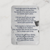 Memorial Pocket Card Jigsaw Puzzle Visitenkarte (Rückseite)