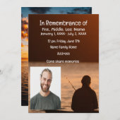 Memorial Pocket Card Ocean Fly Fishing Fisherman Einladung (Vorne/Hinten)