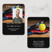 Memorial Pocket Card Pickleball Sport Visitenkarte (Vorne/Hinten)
