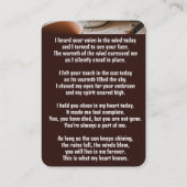 Memorial Pocket Card Potter Potterkarton Visitenkarte (Rückseite)
