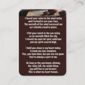 Memorial Pocket Card Potter Potterkarton Visitenkarte (Rückseite)