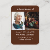 Memorial Pocket Card Stricker Visitenkarte (Vorderseite)