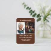 Memorial Pocket Card Stricker Visitenkarte (Stehend Vorderseite)