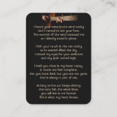 Memorial Pocket Keepake Gitarre Musik Visitenkarte (Rückseite)