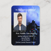 Memorial Pocket Keepake Motorrad-Biker Visitenkarte (Rückseite)