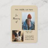 Memorial Pocket Keepake Papillon Dog Visitenkarte (Vorderseite)