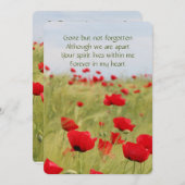 Memorial Pocket Keepake Red Poppies Blume Einladung (Vorne/Hinten)