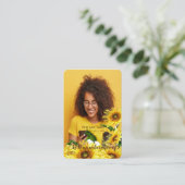 Memorial Pocket Keepake Sonnenblume Sonnenschein Visitenkarte (Stehend Vorderseite)