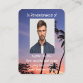 Memorial Pocket Keepake Tropical Beach Paradies Visitenkarte (Rückseite)