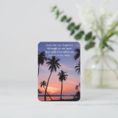 Memorial Pocket Keepake Tropical Beach Paradies Visitenkarte (Stehend Vorderseite)