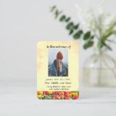 Memorial Pocket Keepake Tulips Blume Visitenkarte (Stehend Vorderseite)