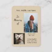 Memorial Pocket Keepake West Highland Dog Visitenkarte (Vorderseite)