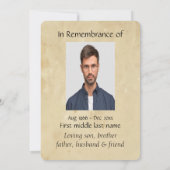 Memorial Pocket Keepake Wolf Wolves Tier Einladung (Rückseite)