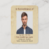 Memorial Pocket Keepake Wolf Wolves Tier Visitenkarte (Rückseite)