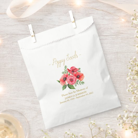Memorial Poppy Seed Funeral  Geschenktütchen (Ausgeschnitten)