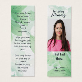 Memorial Prayer Card Beerdigung Natur Lesezeichen