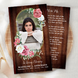 Memorial Prayer Card Foto Land Blumenbeerdigung
