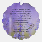 Memorial Prayer Card Hummingbird Lavender Blume Ornament Karte (Rückseite)